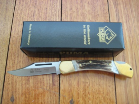 Puma Knife Puma Duke Folding Knife with Stag Antler Handle